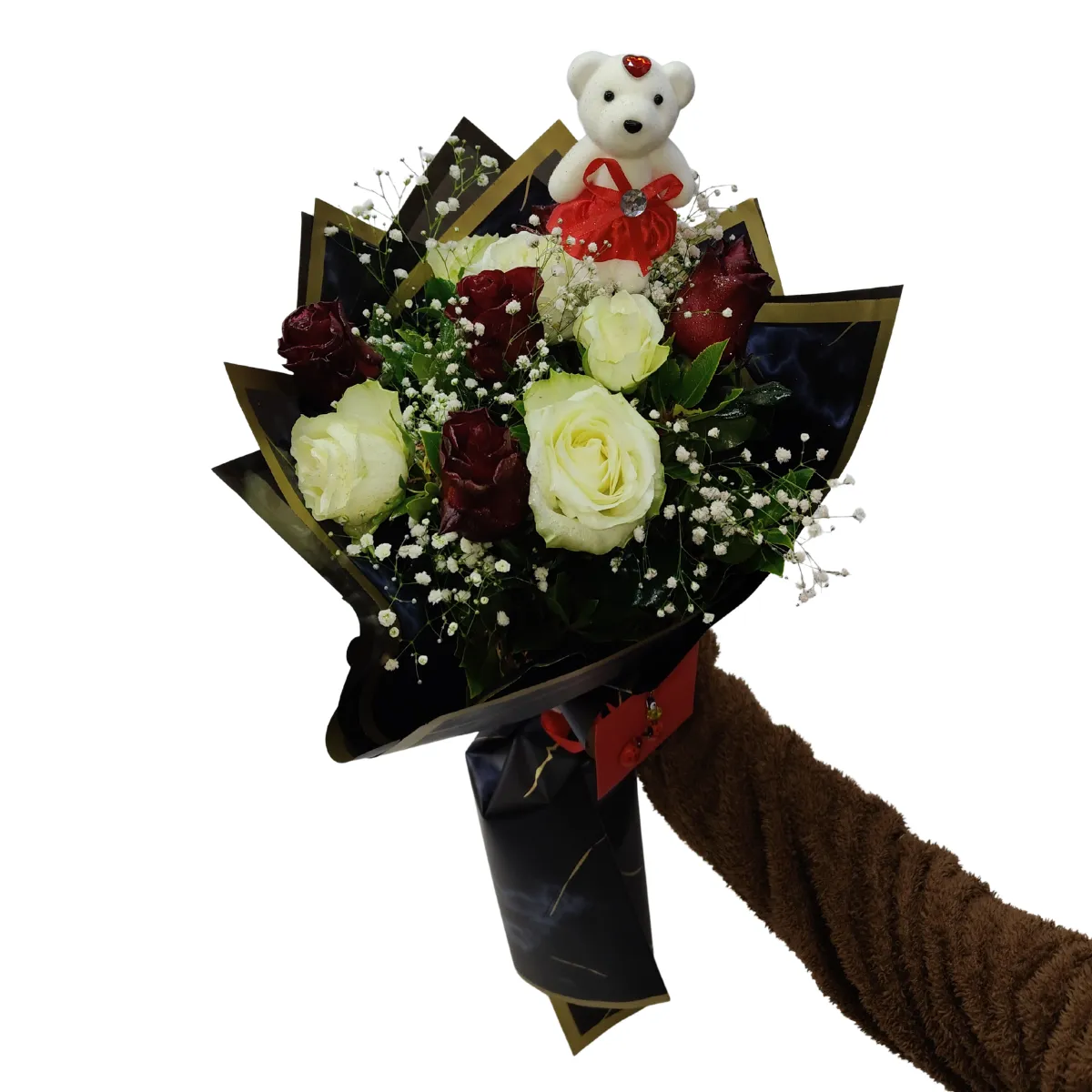 Kırmızı Beyaz Gül Buketi